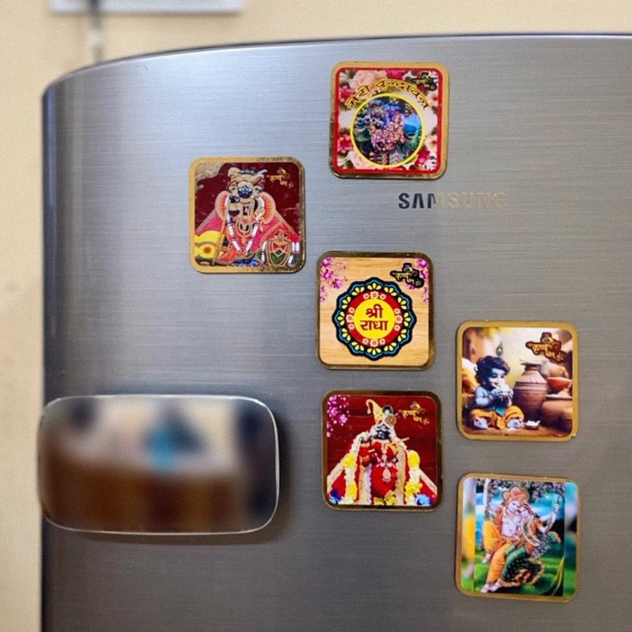 Divine Lord Krishna Fridge Magnets - Pack of 6