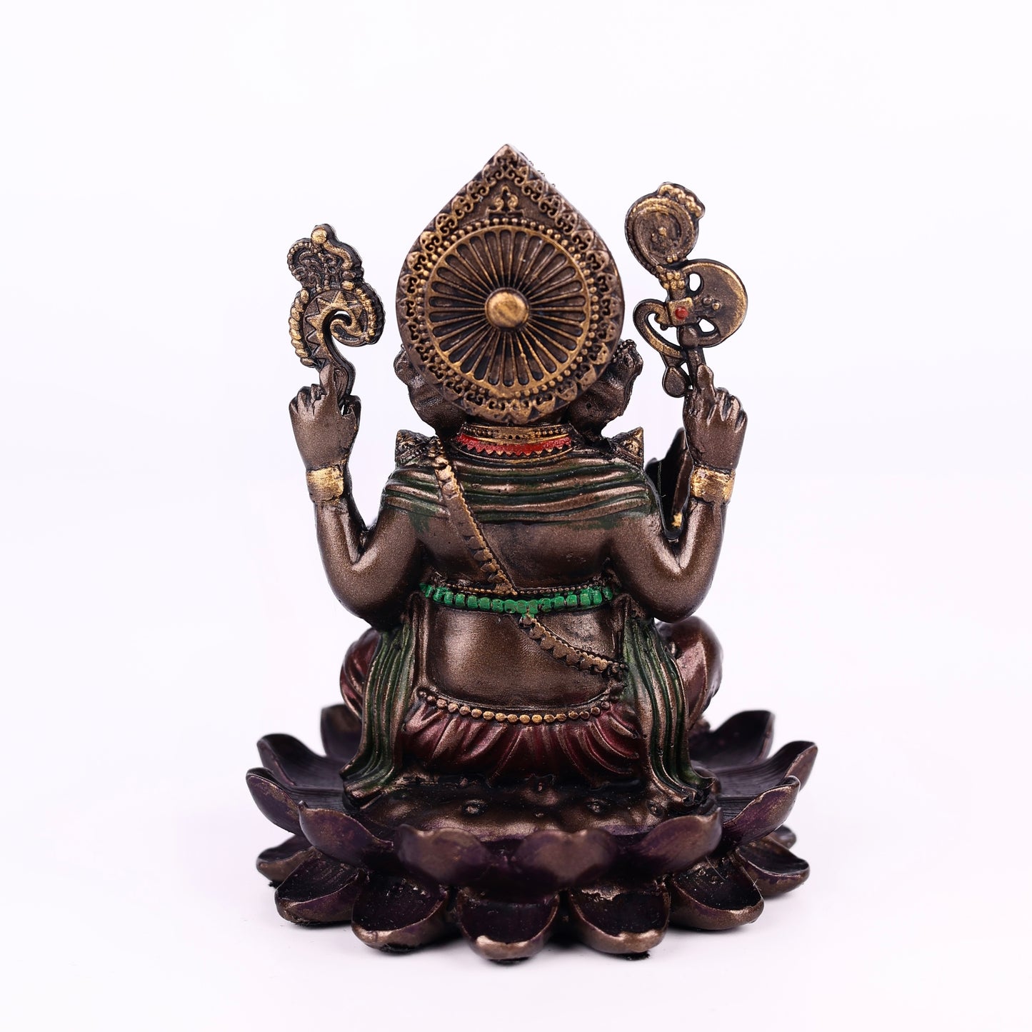 Laxmi Ganesh Resin Brass Metal Finishing Murti, Ganesha Lakshmi murti 4cm Height Statue for Pooja, Home Decor, and Car Dashboard 1 Set