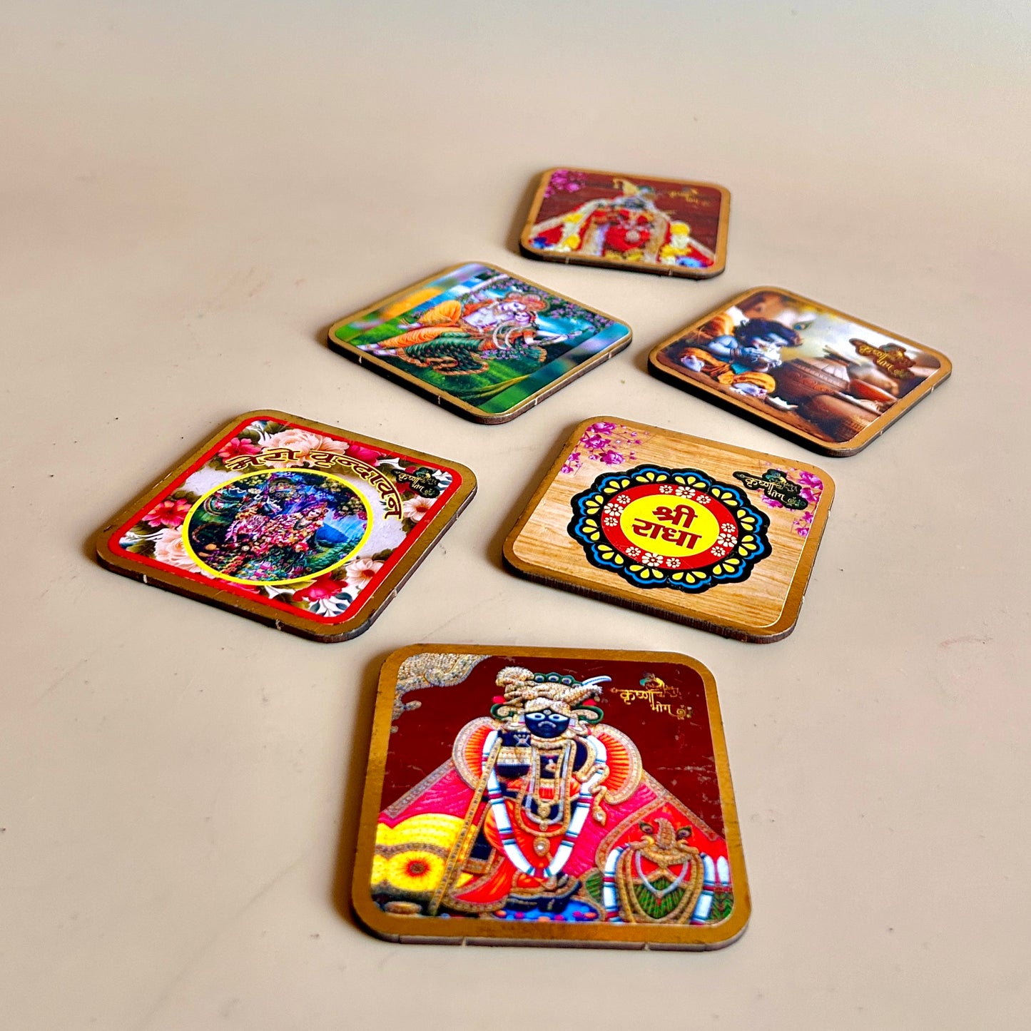 Divine Lord Krishna Fridge Magnets - Pack of 6