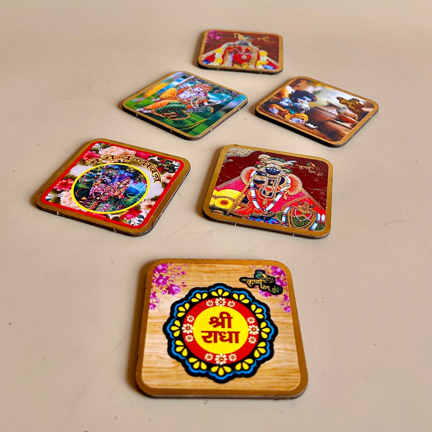 Divine Lord Krishna Fridge Magnets - Pack of 6