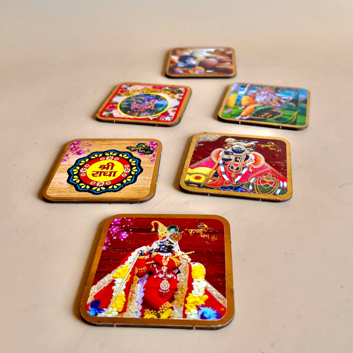 Divine Lord Krishna Fridge Magnets - Pack of 6