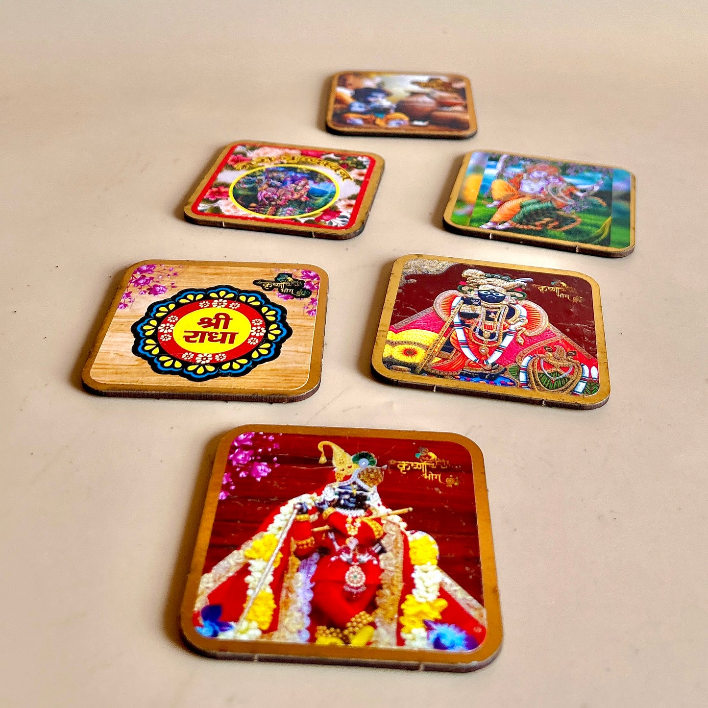 Divine Lord Krishna Fridge Magnets - Pack of 6