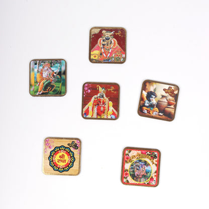 Divine Lord Krishna Fridge Magnets - Pack of 6