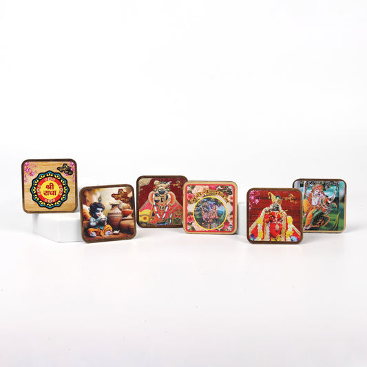 Divine Lord Krishna Fridge Magnets - Pack of 6