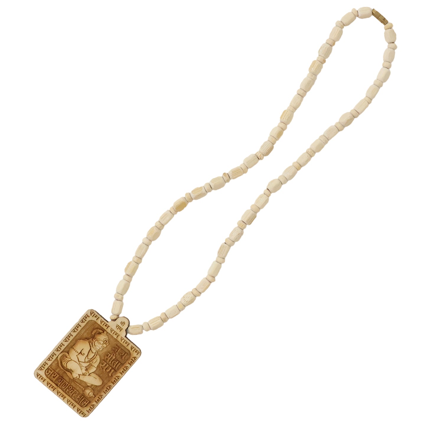 Premium Wooden Hanuman Pendant Mala (1 Pc)